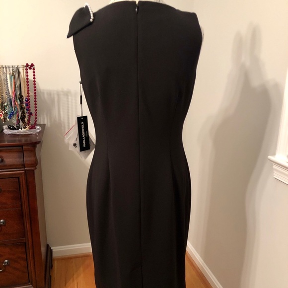 SOLD Karl Lagerfeld Black Pearl Trim Dress - Picture 4 of 6